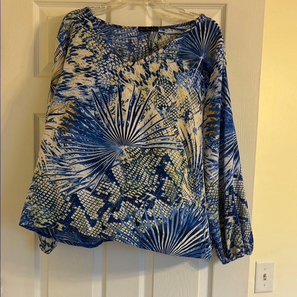 Blue Patterned Women's Top